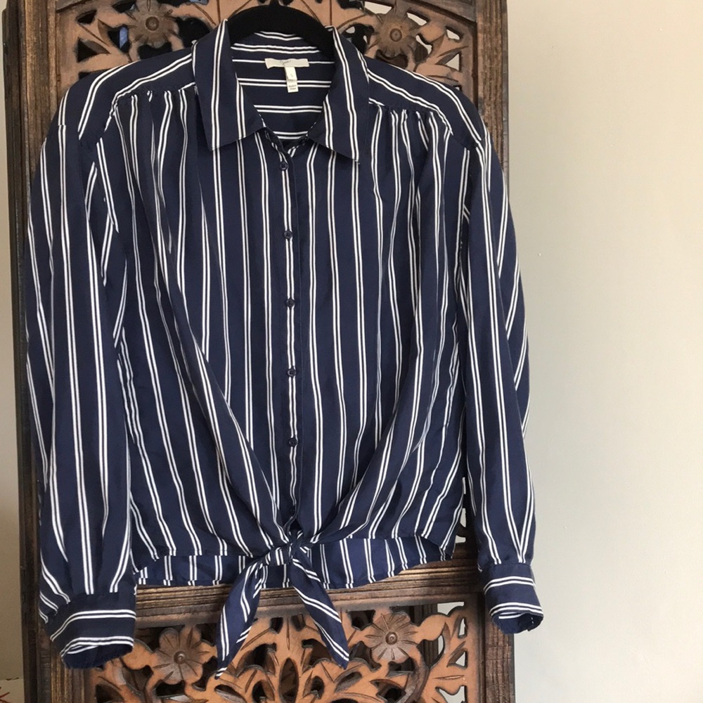 Joie Striped silk button down